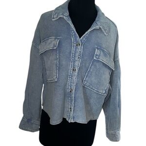 Forever 21 Blue Denim Button Down Size Large